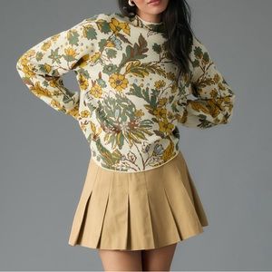Floral mock neck sweater